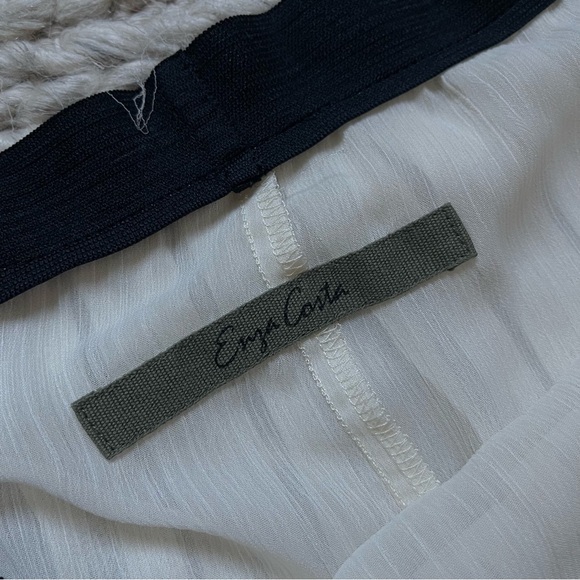 Enza Costa Cream Pleated Maxi Skirt | Raw Hem | Flowy, Minimalist (L/2) - Picture 4 of 9